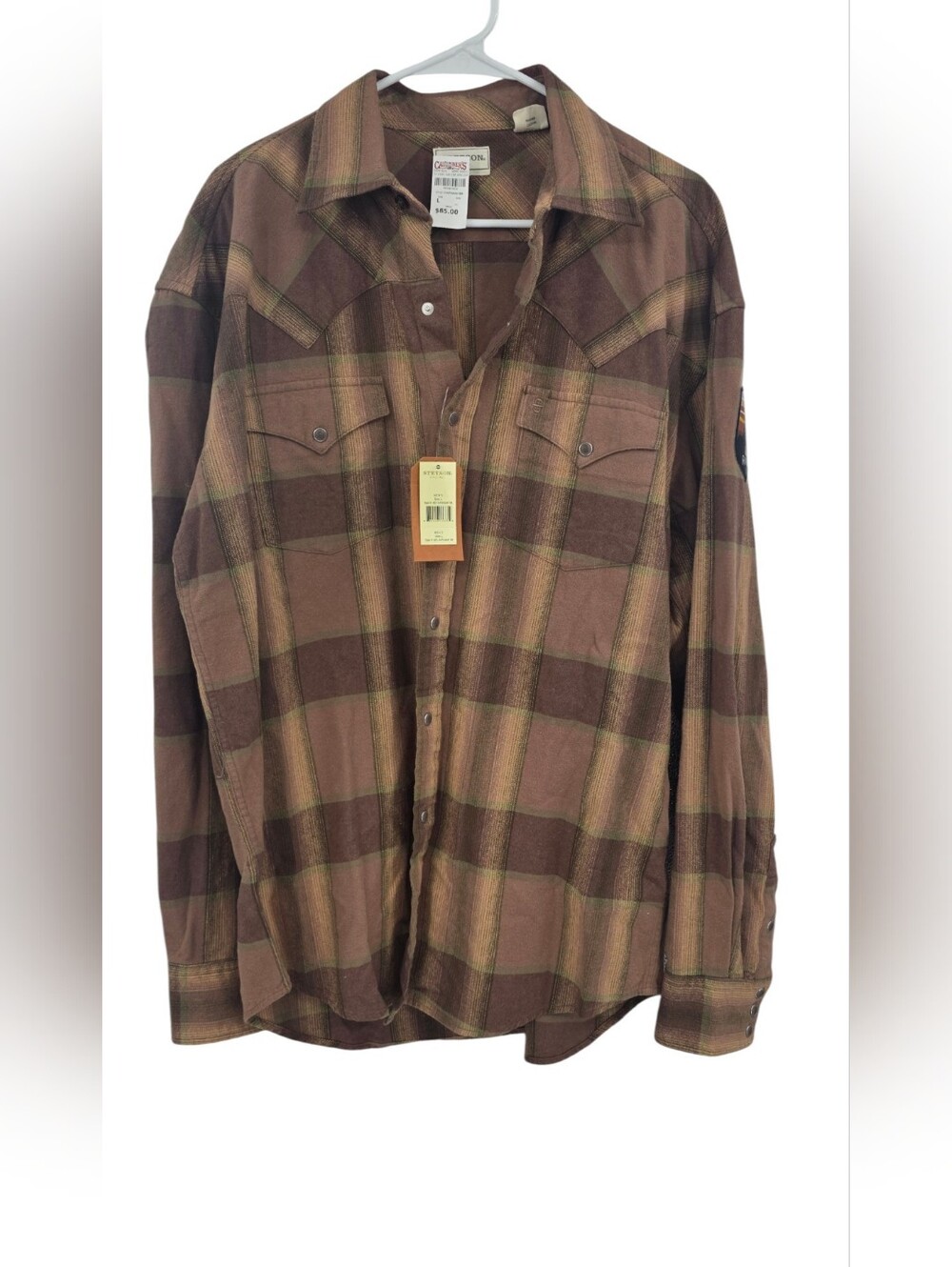 New Stetson Plaid Flannel Shirt Large - Picture 2 of 10